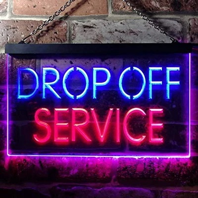 Drop Off Service Dual LED Neon Light Sign